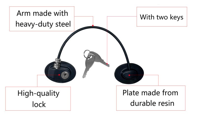 REZIPO 3 Pack Black Refrigerator Door Locks with 6 Keys, Key Locks for Fridge, Cabinet, File Drawer and More - Image 2
